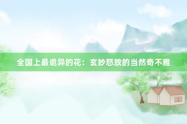 全国上最诡异的花：玄妙怒放的当然奇不雅
