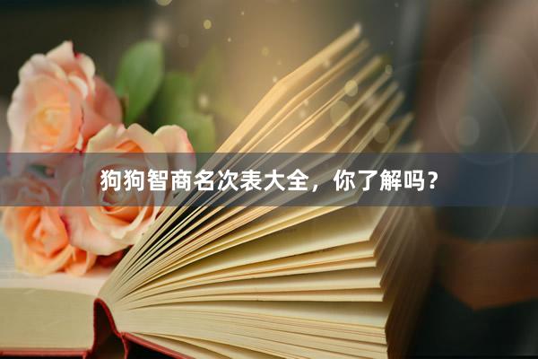 狗狗智商名次表大全，你了解吗？